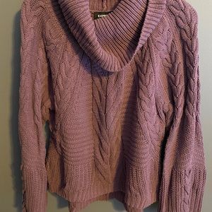 EXPRESS Purple Cowl Neck Sweater